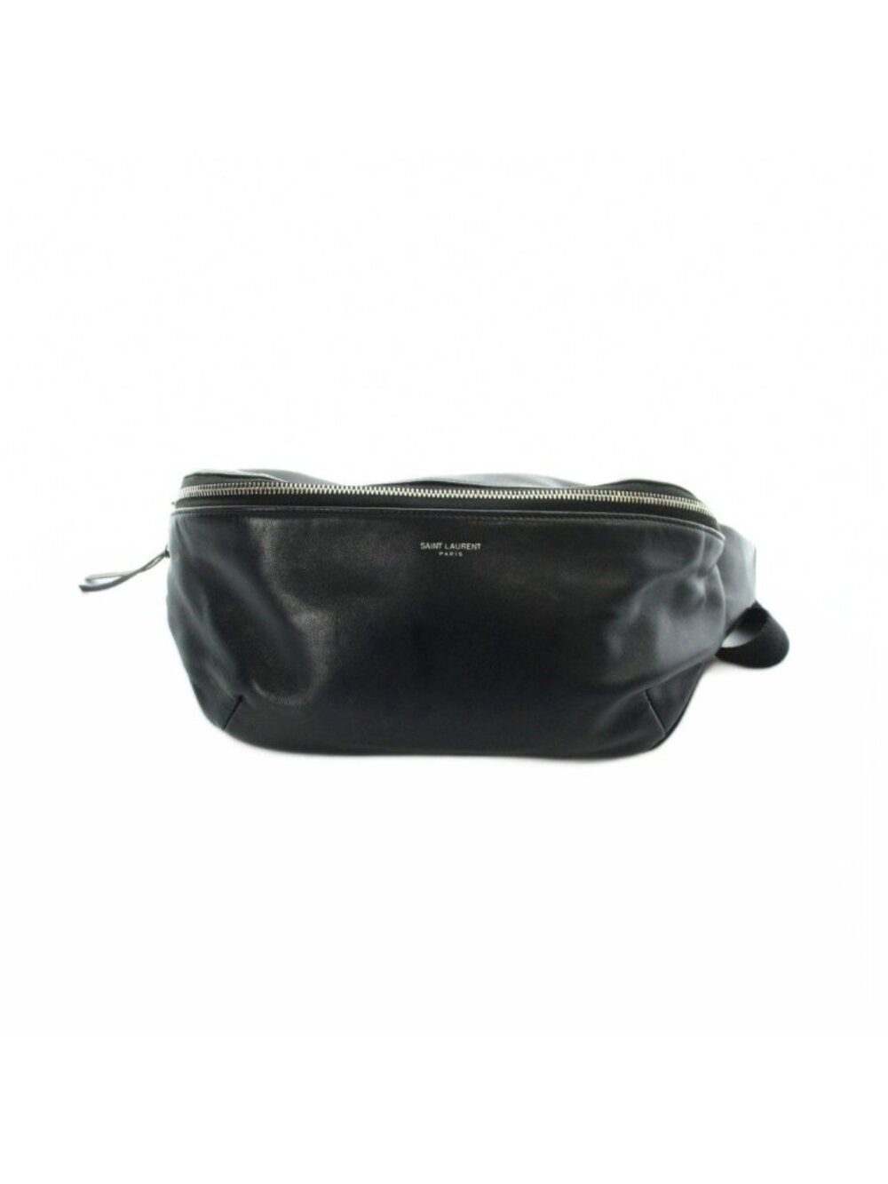 Saint Laurent Paris Waist Pouch Belt Bag Shoulder Leather Black